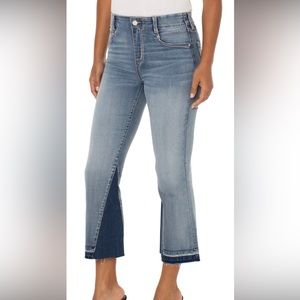 NWT LIVERPOOL THE GIA GLIDER® CROP FLARE WITH UNEVEN HEM -Alverston